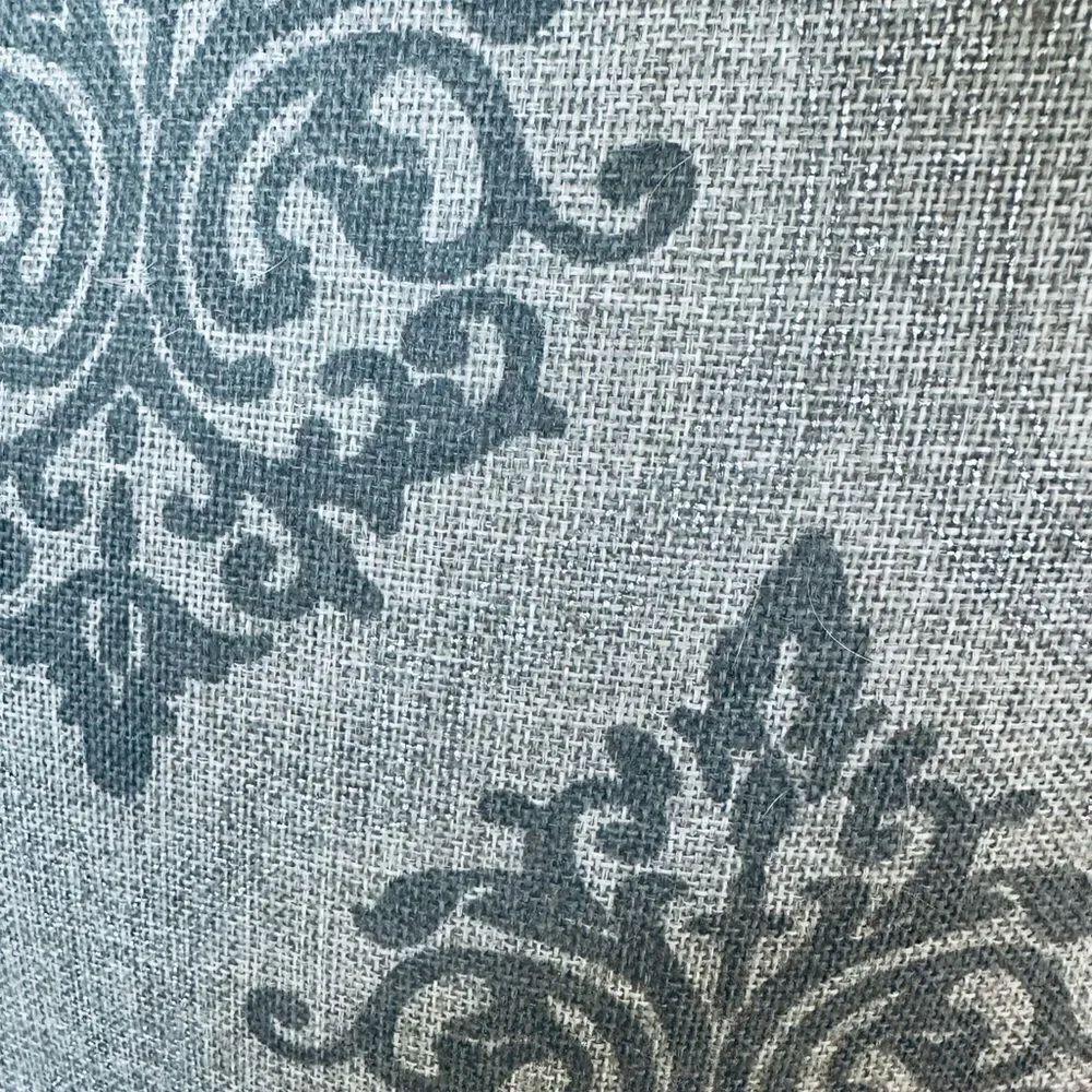 Silver Gray Damask Transitional Throw Pillow - Picture 2 of 3